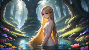 18-year-old Hentai Elf Girl Posing Nude Near River Part 2