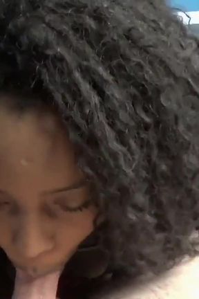 Ebony Layla is giving a POV blowjob