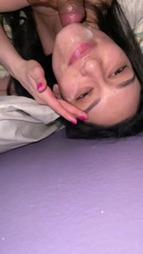 Cum on my pretty face after I get fucked from the side