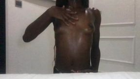 Smooth Oiled Ebony Perky Small Tits Massage Slow Sensual POV Dance