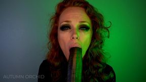 Autumn Orchid's first dildo gagging blowjob with Eros Foundry Ridgeback Kaiju V2