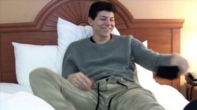Luke Woods has black hair, hard cock, pretty smile