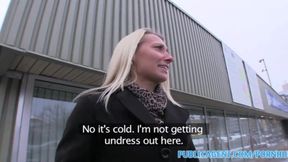 ”Blonde Takes Cash for Public Sex”