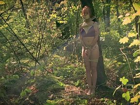 Tied Up And Sweaty In The Woods