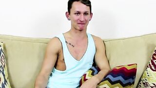 Attractive fit twink Jessie Douglas gets a little penis massage help