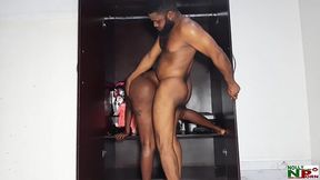 Big cocked Nigerian babe takes wardrobe sex in the African heat