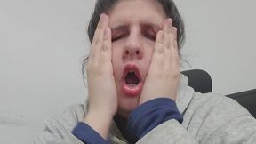 Silly girl making funny faces: Goofy face fetish ,tongue out, face fetish lot of expressions