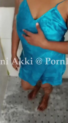 Sri Lankan Soppy Bath in Nightdress with Dirty Talk