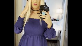 HOTTEST Blonde Crossdresser Looking In Mirror