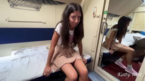 Public Pickup - Picked up a hottie at the train station and fucked her on the train