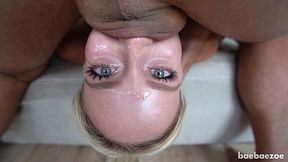 Rough deep throat close-up fuck with cumming