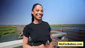 Hot ebony teen seduces friend and gets fucked hard