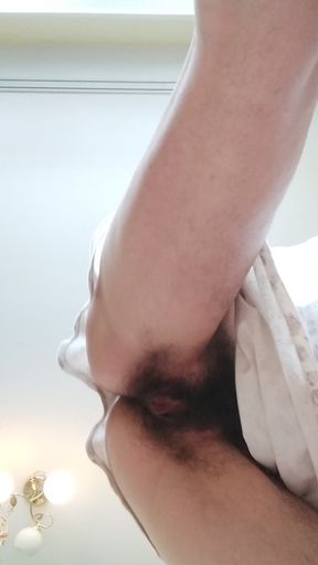 Sniff Hairy Pussy on Your Face! Naked Morning Stretching.