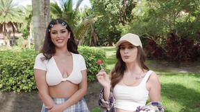 ”Lustful dorm girls sharing a big cock - Sophia Leone & Mae Milano”