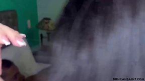 Gamer girls turn off the game to have a hot threesome