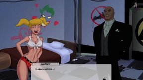 Batgirl & Supergirl Tease Harley Quinn With Handjobs & Blowjob Fun
