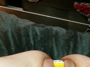 fat whore Lexus Lynn pees and stuffs loose meaty pussy