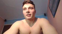 Hunky European Model Plays with His Dick and Ass
