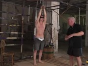Kinky daddy whips restrained cute twink