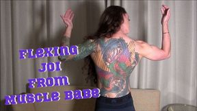 Topless Flexing JOI in Blue Tights wmv