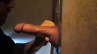 Amateur Glory Hole Blowjob and Cum Swallow with Big Cock