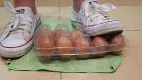 Crushing Eggs in Box Converse Sneakers