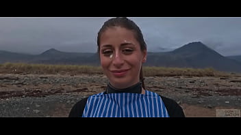 Gorgeous big-ass submissive, Silvia Soprano, gets hard domination on the beach with rough manhandling, spit, hand in throat, and heavy kink