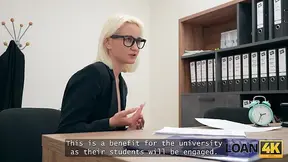 Office Loan Manager seduces slutty cheating blonde