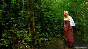 Blonde Gets Fucked Hard by Horny Knights in Wild Forest Encounter