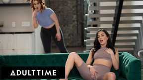 Reality Show Episode: Roomies catch each other masturbating and have wild lesbian sex