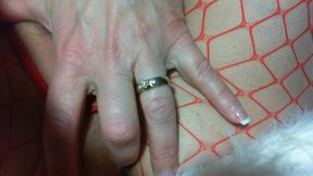 Slut wife fingers pussy