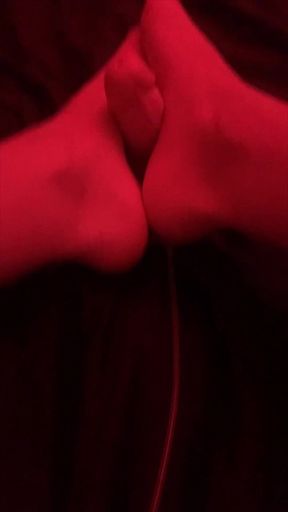 Dildo Footjob at Night - POV