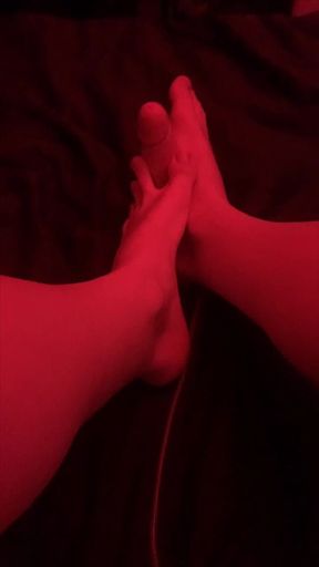 Dildo Footjob at Night - POV