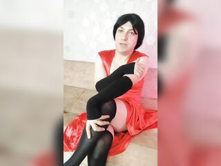 Red Clothed White Feminine Sissy