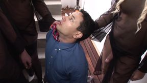 Shemale nuns destroying male's ass and mouth with their hard dicks