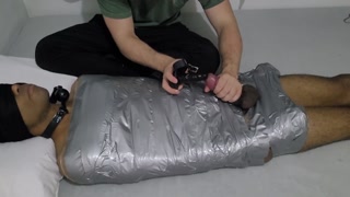 playing with mummified boy and mouth play