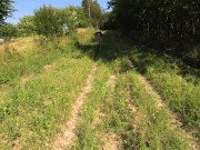Teen walks naked on the forest. Public walk MiaAmahl