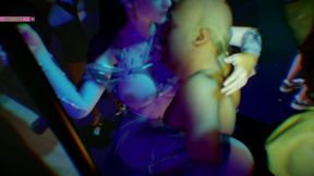 3d_animation - beauty lady fuck the old man at bar