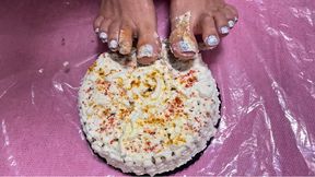 Crushing a cake as if crushing your face! Bow down, slave.