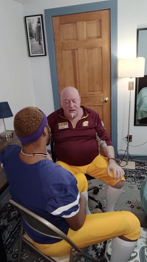 Caoch Teaches Kennie Jai How to Handle Balls