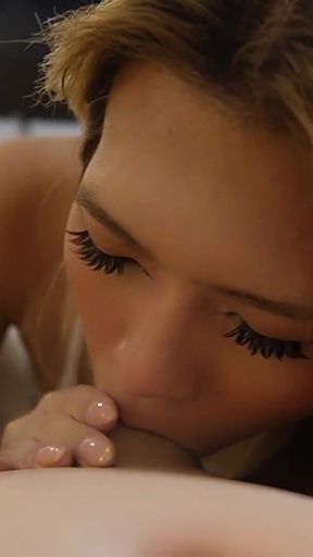 Hot Blonde Ladyboy Blowjob