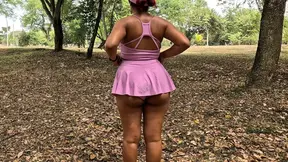 Neighbor shows off her big ass and hairy pussy