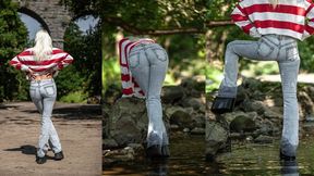 Miss Sixty Super Tommy Flare Jeans Buffalo 10cm Platforms in water