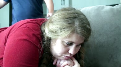 Blonde MILF submits to firm paddling in a domestic BDSM session