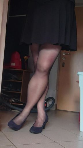 Stockings and high heels