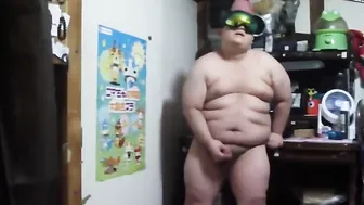 Young chubby Asian guy masturbating solo