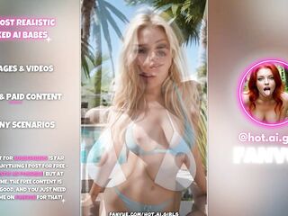 Sexy AI Golden-haired Honeys At Pool Party - 12 Hot Photos