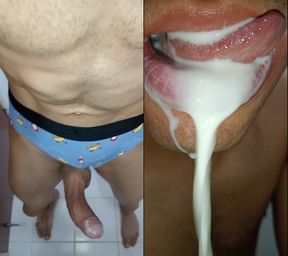 I Love Cum in My Mouth, Tongue Long Tongue, Kiss, Six Pack, Fitness Gym, Submissive, Women's Lingerie