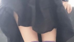 Cute goth witch shows off her sweaty feet