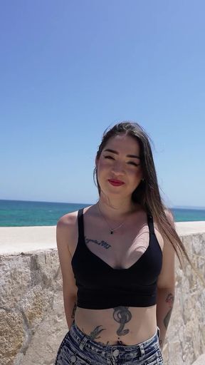 German Scout - Inked Latina Girl Melania Dark Pick up for No Condom Casting Fuck